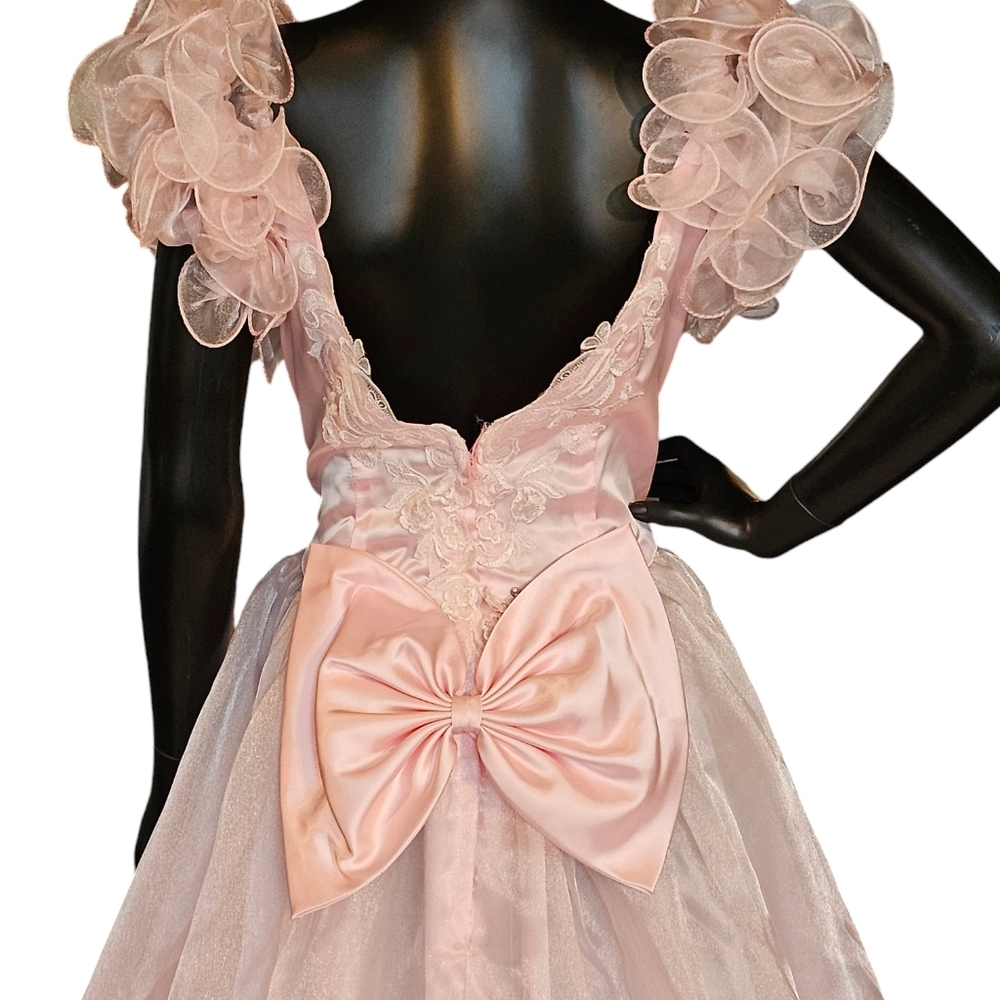 Vintage San Martin Pink Cinderella Wedding Gown - Picture 7 of 11